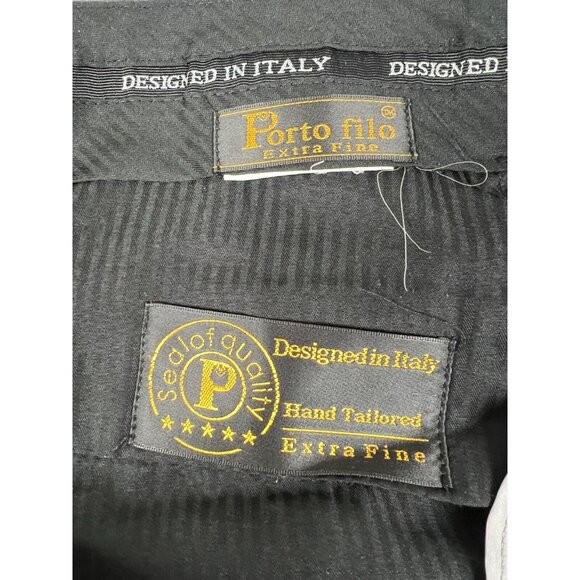 Porto Filo Extra Fine Men's Dress Pants Polyester Pinstripe Gray Size 32x28.5 - Picture 3 of 13